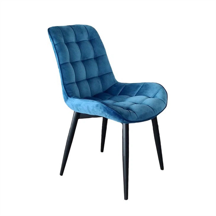 Blue Velvet Cushioned Chair Blue Velvet Cushioned Chair