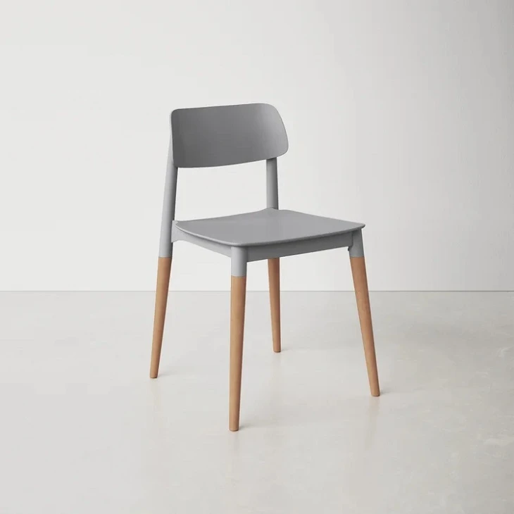 Simple Plastic Backrest Dining Chair